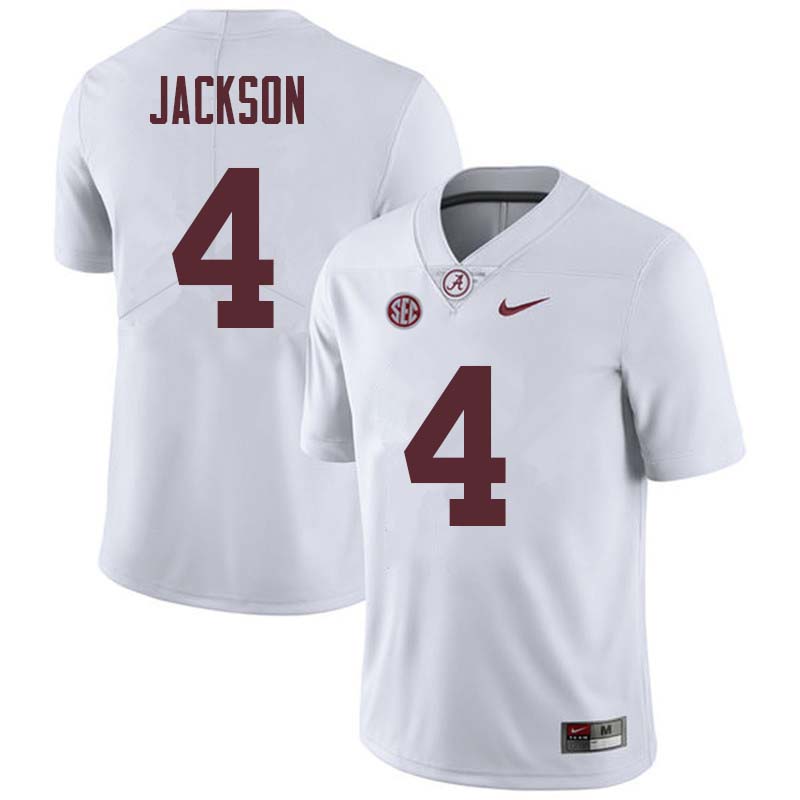 Alabama Crimson Tide Men's Eddie Jackson #4 White NCAA Nike Authentic Stitched College Football Jersey QT16A11WQ